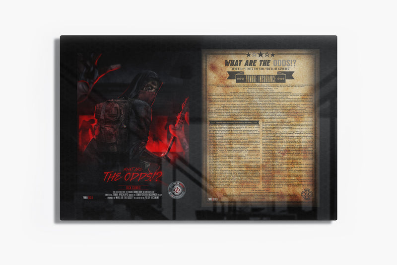 What Are The Odds Zombie Insurance with the BOSSLOGIC design of Lone Zombie survivor on luxury Sheer Gloss Chromeluxe metal Panel