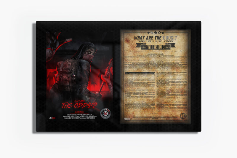 What Are The Odds Zombie Insurance with the BOSSLOGIC design of Lone Zombie survivor on luxury Smooth Satin Chromeluxe metal Panel