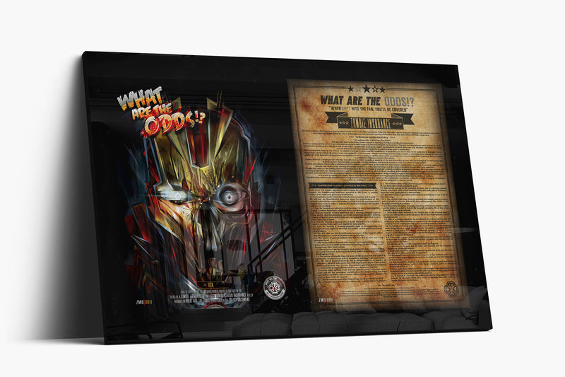 What Are The Odds Zombie Insurance with the MEXI design of Zombie Iron man on luxury Acrylic Panel