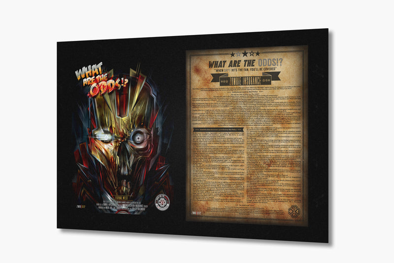 What Are The Odds Zombie Insurance with the MEXI design of Zombie Ironman on luxury metal Aluminium DiBond Panel